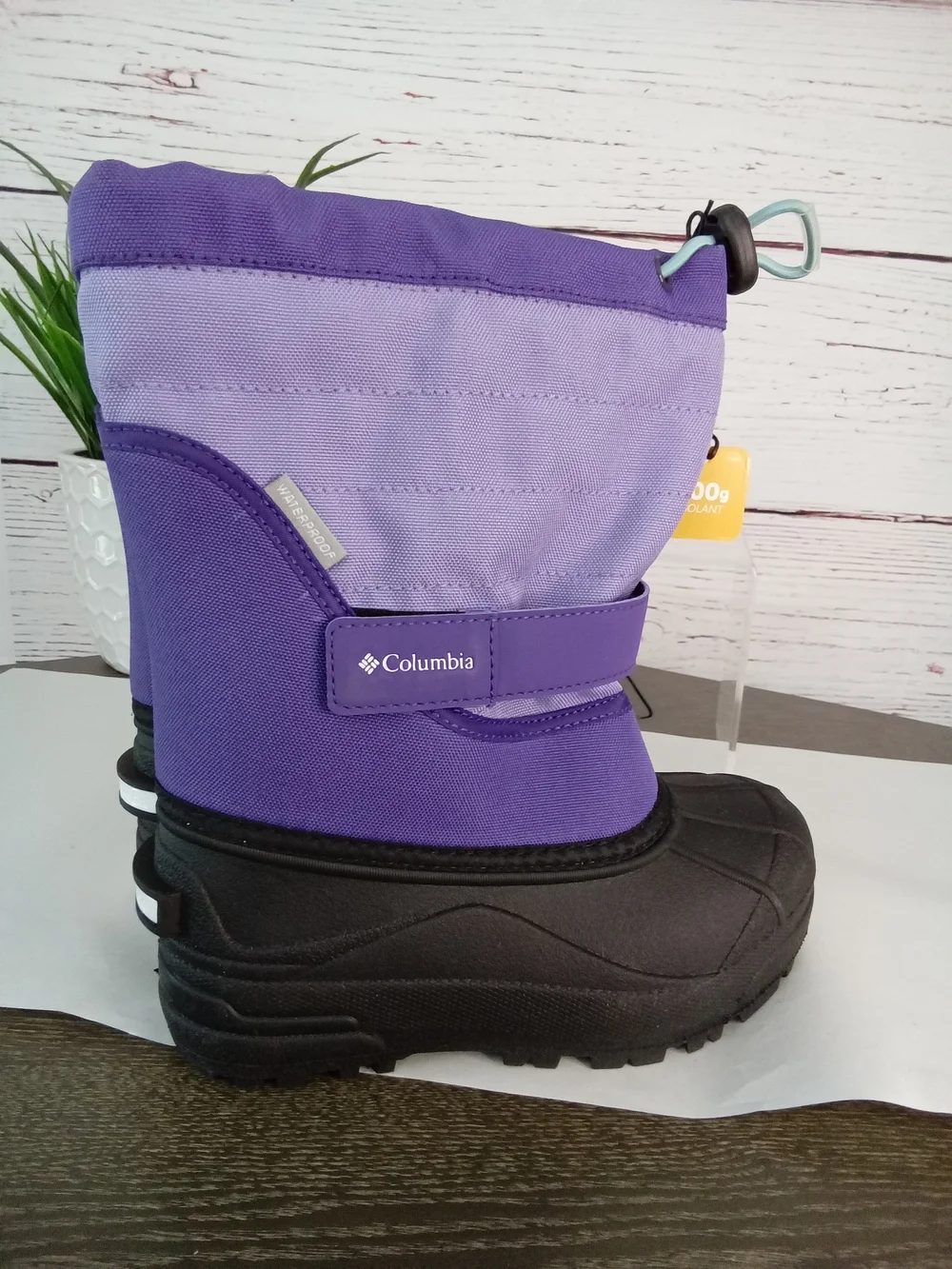 NWT Columbia Kids Waterproof 200g Insulated Winter Snow Boots Purple Size 13